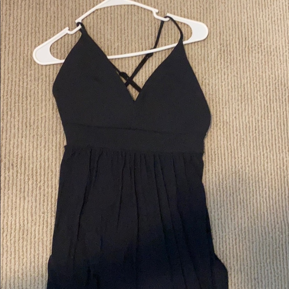Black mesh maxi dress with slits on the sides - Picture 2 of 7